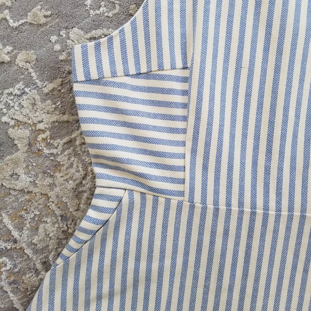 Do+Be Brand Dress. Blue & Ivory Stripe. Size Large. - Picture 9 of 12